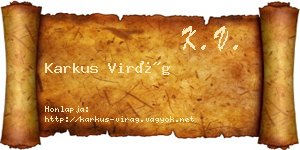Karkus Virág névjegykártya